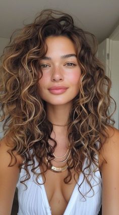 Check out the best long curly hairstyles for women for this year which includes many trending cuts, wavy hairstyles, blonde curly hair, highlights, balayage and many more. #curly #hairstyles #new #best Brunette Balayage On Curly Hair, Hair Color For Long Curly Hair, Natural Wavy Hair Balayage, Balayage On Wavy Hair Natural, Curls Highlights Brunettes Curly Hair, Balayage Hair Brunette Curly, Balayage Hair Curly Natural, Wavy Brunette Hair With Highlights, Highlight For Curly Hair