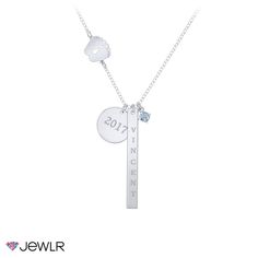 Celebrate a baby’s birthday with this milestone necklace that features a baby foot charm. Officially mark a milestone when you personalize with an engraved number and name. Customize in sterling silver or gold, and select a gemstone for a sparkling touch. Everyday Eye Makeup, Mirrored Cabinet, Honey Face, Mens Engagement, For Sale Sign, Gift Collections, Name Plate, Milestones