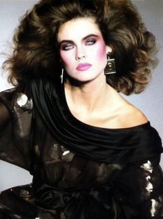 Carol Alt 80s Makeup 80s outfit - when I think of  the fashion in the 80s I can't even believe it happened sometimes.