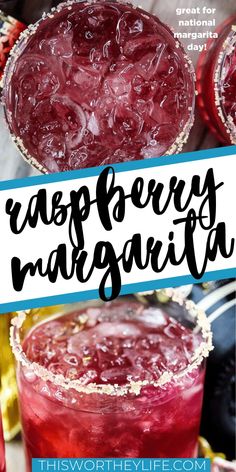 raspberry margarita with text overlay