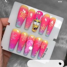 Game Nails, Edgy Nails, Cute Acrylic Nail Designs, Simple Acrylic Nails, Pretty Nail Art Designs, Disney Nails, Bling Acrylic Nails