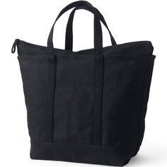 Life is easier when you have a roomy reliable bag. Something strong well-made and stylish will come in handy when you're heading to the library going to pilates class or running errands on the weekend. Enter the Lands' End Canvas Zip Top Tote Bag. Made from pure cotton this zippered bag will last through all of life's adventures. It can hold up to 500 pounds - we've tested it to make sure - so it can easily handle your everyday supplies. The water-repellent base and trim won't get soggy if you s Black Canvas Bag With Zipper Pocket For Daily Use, Black Canvas Softback Shoulder Bag, Versatile Black Canvas Bag For Daily Use, Black Canvas Bag For Daily Use, Black Canvas Bag With Zipper For Everyday Use, Large Capacity Black Canvas Bag For On-the-go, Black Canvas Bag With Zipper Pocket, Everyday Black Canvas Bag With Zipper Closure, Black Softback Bag For Everyday Use