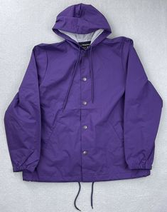 J. Peterman Womens Raincoat Nylon Purple Size XL Snap Button Vented arm pits New without tags (6) Solid Collared Windbreaker For Fall, Fall Collared Windbreaker, Classic Long Sleeve Windbreaker, Solid Button-up Outerwear For Outdoor, Fall Outerwear With Functional Buttons, Solid Fall Outerwear With Functional Buttons, Classic Solid Raincoat With Pockets, Classic Windbreaker For Outdoor, Button-up Outerwear With Snap Buttons For Streetwear