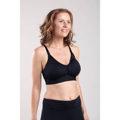 Make nursing and pumping more comfortable and convenient for 24/7 wear with the SuperMom® Nursing and Pumping Bralette from Simple Wishes®. This patented double layer, dual function nursing bra is wire-free with an athleisure inspired band, front adjust bra straps and hook-back closure making it an ideal garment to accommodate fluctuations in size from 3rd into 4th Trimester and throughout the day before and after nursing/pumping or due to changes in milk supply. Supportive Black Seamless Nursing Bra, Black Nursing Bra With Full Coverage And Light Support, Black Full Coverage Nursing Bra With Light Support, Black Nursing Bra With Light Support For Sports, Black Sports Nursing Bra With Light Support, Black Nursing Bra For Yoga, Tandem Nursing, Nursing And Pumping, 4th Trimester