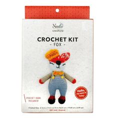 the crochet kit includes a small stuffed animal