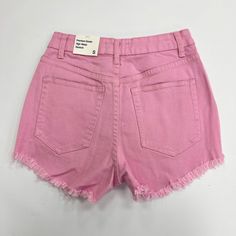 Denim High Waist Frayed Hem Shorts 98% COTTON, 2% SPANDEX 10.5 OZ High Waisted Denim, Order Online, Pink Blue, High Waist, Light Blue, High Waisted, Spandex, Blue