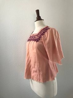 Vintage pink embroidered hippie tunic blouse sx xs to S Womens Blouses, Tunic Blouse, Vintage Pink, Off Shoulder Blouse, Portland, Bell Sleeve Top, Ruffle Blouse, Blouses For Women, Blouses