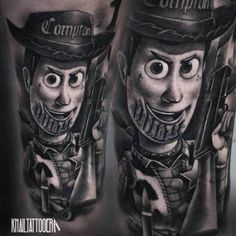 the tattoos on this man's leg are very realistic and creepy, but they look like