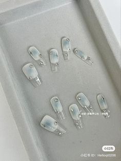 Douyin Jelly Nails, Acrylic Design Nails, Douyin Nails, Latest Nail Designs, Broken Nails, Acrylic Design, Glamour Nails, Transparent Nails, Pretty Gel Nails