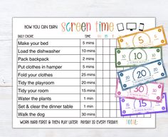 the printable time card for kids to play with