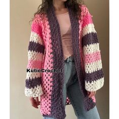 Crochet pinterest lounge streetwear cardigan sweater  Handmade with acrylic yarn. Ready to ship! Only one in stock Please check measurements prior to purchasing to ensure proper fit Size  medium/large Pit to pit 17 inches 33 inches long Arthoe cybercore y2k yarn knit party unique Trendy Oversized Purple Cardigan, Oversized Long Sleeve Hippie Cardigan, Trendy Pink Open Front Sweater, Purple Bohemian Long Sleeve Sweater, Purple Long Sleeve Bohemian Sweater, Pink Oversized Open Front Cardigan, Oversized Long Pink Cardigan, Trendy Purple Cotton Cardigan, Pink Long Sleeve Relaxed Fit Cardigan