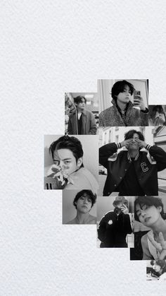 beautiful collage of V💙 V Wallpaper Black And White, V Photo Wallpaper, V Wallpaper Black, Jungkook And Taehyung Wallpaper, Taehyung Collage Wallpaper, Cute Kpop Wallpapers Aesthetic, Wallpaper Template Aesthetic, V Wallpaper Aesthetic, V Background