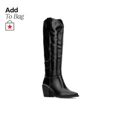 in stock Black Boots Tall, Tall Boot, Tall Boots, Chunky Heels, Cowboy Boots, Knee High, Arizona, Heel Height, Shoe Boots