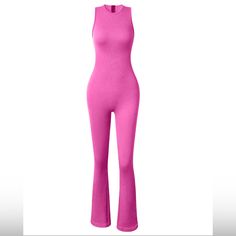 90% Nylon, 10% Polyester Machine Wash High Elasticity, Comfortable, Breathable Super Flattering 4-Way Stretch The Triangular Design Of Crotch Pink High-stretch Bottoms For Yoga, Pink Non-stretch Yoga Pants, Pink Stretch Full-length Yoga Pants, Black One Piece Jumpsuit, Pink 4-way Stretch Yoga Pants, Pink Compressive Full-length Leggings, Ruffle Jumpsuit, Fashion Moodboard, Flare Jumpsuit