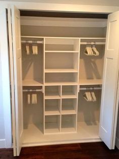 the closet is empty and ready to be used for storing items or other things in