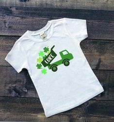 This adorable tee is sure to bring you luck and smiles! Not to mention, you'll be pinchproof! Please put child's name in notes to seller. Playful Green T-shirt For Birthday, St Patrick’s Day Shirts For Kids, Fun Green T-shirt For Birthday, Playful Green Graphic Print Shirt, Playful Green Shirt With Graphic Print, Green Crew Neck Birthday Shirt, Fun Green Crew Neck Shirt, Green Graphic Print Top For Birthday, Green Fun Birthday T-shirt