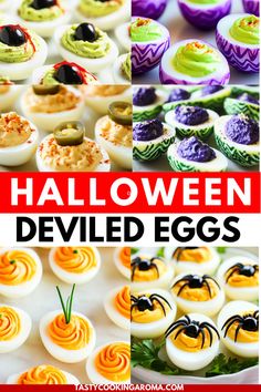 halloween deviled eggs are an easy and delicious treat for the kids to enjoy with