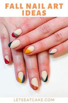 From orange and caramel to black and crimson nail polish and nail stickers to color-blocked colors, you can create all these fall nail ideas at home. #fallnails #nails #nailideas #fallfashion Nail Art Designs Winter, Nail Art Pink, Color Block Nails, Fall Nail Ideas, Simple Fall Nails, Retro Nails, Fall Manicure, Fall Nail Trends, Fall Nail Art Designs