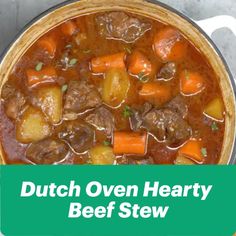 dutch oven beef stew with carrots and potatoes