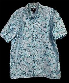 Men’s Saddlebred Ocean Blue Short Sleeves Fish Hawaiian Shirt XL | eBay Blue Fitted Hawaiian Shirt With Short Sleeves, Blue Fitted Camp Shirt For Beach, Fitted Blue Camp Shirt For Beach, Blue Hawaiian Shirt, Blue Hawaiian, Ocean Blue, Blue Shorts, Blue Ocean, Hawaiian Shirt