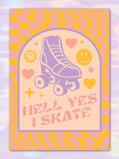 Print Shop | Create and Skate Factory Roller Skating Background, Retro Skating Rink, Roller Skate Cartoon, Roller Skates Illustration, Roller Skate Graphic, Roller Rink, Hell On Wheels, Company Branding