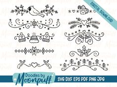 doodles by mommy christmas ornaments svg dxf eps and png files