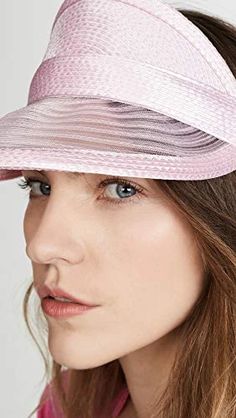 Eugenia Kim Women's Vicky Visor, Pink, One Size | BIZARREFASHIONS Straw Visor, Bad Haircut, Eugenia Kim, Party City, Powder Pink, Life Is Short