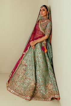 sky blue lehenga choli Angrakha Style