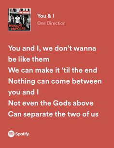 a red background with the words you and i, we don't wanna be like them