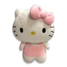 a hello kitty stuffed animal with a pink bow on it's head