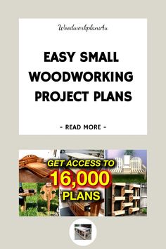 an advertisement for woodworking project plans