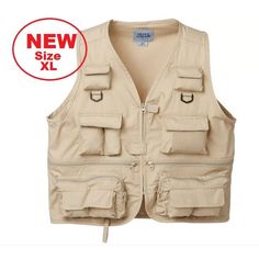 New Field & Stream Men's Fly Fishing Vest Hiking Vest Size Xl Extra Large Plenty Of Pockets For Storage Front Zipper Closure Hook And Loop Rod Holder Comes From A Pet-Free And Smoke-Free Home. Trusted Seller = Buy With Confidence. Interested In More Than 1 Item? Bundle And Save $$$ On Shipping. Khaki Outerwear With Multiple Pockets For Camping, Hiking Vest, Fishing Vest, Summer 2025, Jaw Bone, Kid Fashion, Sports Vest, Rod Holder, Dirt Bikes