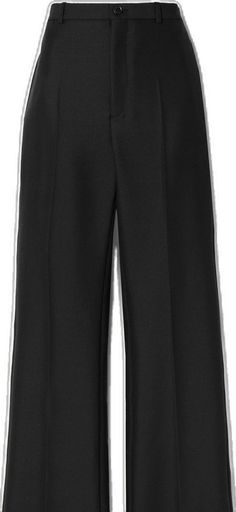 Fitted Black Wool Wide Leg Pants, Casual Black Wool Bottoms, Black Wool Pants For Fall, Black Wool Bottoms For Fall, Black Wool Wide Leg Pants, Black Wool Wide-leg Pants, Black Wool Wide-leg Bottoms, Black Wool High-waisted Wide Leg Pants, Black High-waisted Wool Wide Leg Pants