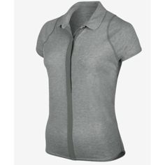 a women's grey shirt with zippers on the front and side, it is also