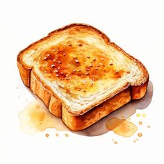 a watercolor painting of a toasted sandwich