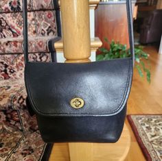 This Vintage Coach, All Leather Quincy Bag Is In Excellent Used Condition. Brass Hardware Black 9x7.5x3.5 Inches, Strap Drop 25" Manufactured Between 1989-1992. One Owner. Coach Rectangular Bag With Snap Closure, Coach Satchel With Snap Closure, Coach Shoulder Bag With Snap Closure, Bags Vintage, Vintage Coach, Brass Hardware, Coach Bags, Shoulder Bags, Bag Lady