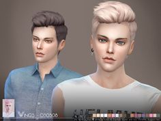 two male avatars with different hair colors and makeup looks like they are looking at each other