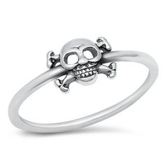 Skull and Crossbones Knights Crusading Ring .925 Sterling Silver Band Jewelry Female Male Size 5 All our silver jewelry is crafted from .925 silver also commonly referred to as sterling silver. Sterling silver is the standard for beautiful high-quality silver jewelry and can not be replicated by lower priced silver plated jewelry. It is 92.5% pure silver, mixed with alloys to add strength and durability to stand the test of time. We promise superior service which includes fast shipping, great communication, and Walmart's refund policy. Keep your fine jewelry shiny and elegant by storing it properly. Jewelry needs to be stored in a dry area, preferably away from air in a jewelry box or plastic bag. Avoid exposure to harsh chemicals. Use a polishing cloth to remove tarnish build-up over time Adjustable Skull Rings With Symbolic Style, Adjustable Sterling Silver Skull Ring, Adjustable Sterling Silver Skull Ring For Anniversary, Adjustable Silver Skull Ring Nickel Free, Silver Adjustable Symbolic Skull Ring, Symbolic Sterling Silver Skull Ring, Nickel Free Sterling Silver Gothic Rings, Nickel-free Gothic Sterling Silver Rings, Adjustable Nickel-free Silver Skull Ring