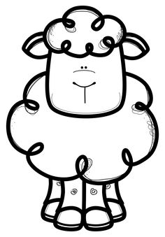 a black and white drawing of a sheep