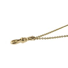 There are vintage watch fobs, and then there is this one. 54 inches of fabulous 14k yellow gold rolo style chain with a fully functional traditional pressure clip on the end. Do you have a vintage pocket watch you're hoping to hang from a classic fob? Maybe you're looking for a stunning extra-long chain. Wrap it around a few times, or wear it full length. This is a piece that will make you proud to own it. Timeless Link Jewelry With Gold Clasp, Formal Gold Necklace With Box Clasp, Timeless Formal Jewelry With Lobster Clasp, Classic Formal Necklace With Box Clasp, Classic Yellow Gold Necklace With Gold Clasp, Timeless Yellow Gold Necklace With Gold Clasp, Timeless Yellow Gold Jewelry With Clasp, Antique Formal Jewelry With Gold Clasp, Elegant Yellow Gold Medallion Pocket Watch