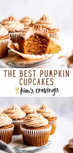 These pumpkin cupcakes are the perfect fall treat—soft, moist, and filled with warm spices like cinnamon and nutmeg. Topped with a creamy frosting, they capture the cozy flavors of autumn in every bite. Easy to make and perfect for gatherings, these cupcakes are sure to be a hit with family and friends all season long! Pumpkin Bar, Pumpkin Cupcake Recipes, Pumpkin Cupcake, Cinnamon Cream Cheese, Pumpkin Recipes Easy, Easy Thanksgiving Recipes, Pumpkin Bars, Pumpkin Oatmeal, Cinnamon Cream Cheese Frosting