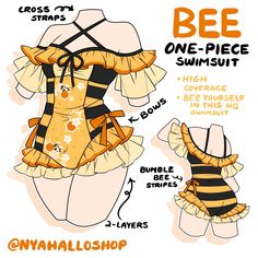 the bee swimsuit is designed to look like it's made out of fabric