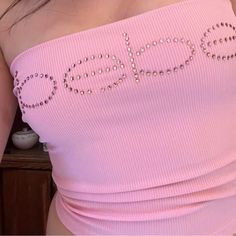 Bebe Y2k Pink Rhinestone Bebe Tube Top! Super Cute And 2000s Vibes Brand New - Top Tube Top Bebe Pink - Rhinestone Rhinestones Stripe Stripes -Striped Pinkish Purple Gems Gem 2000s -Coquette Baddie Latina Crop Top #Tubetop #Tanktops #Y2k #Bebe #Tube Y2k Stretch Tops With Rhinestones, Y2k Party Tops With Rhinestones, Y2k Summer Tops With Rhinestones, Summer Y2k Tops With Rhinestones, Baddie Latina, Purple Gems, Closet Accessories, Y2k Pink, Pink Vibes