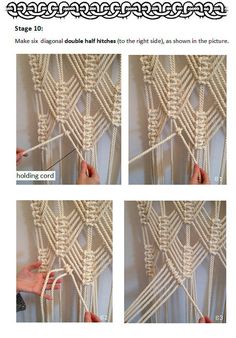 instructions for how to make a macrame wall hanging