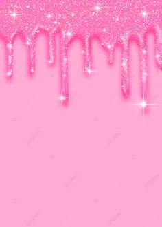 pink wallpaper with glitter drips and stars on the bottom, in front of a pink background