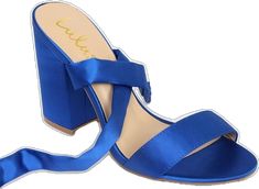 Alta Blue Satin Lace-Up Heels