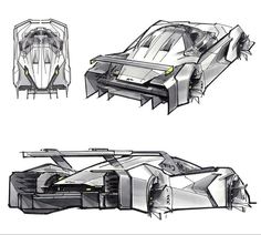 an image of a futuristic vehicle that is sketched