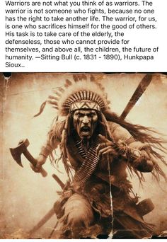 an old photo with the caption that reads, warrior is not what you think of warriors