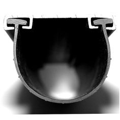 a black and white photo of a metal object