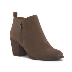 Lucky Brand-Basel Mid Bootie Convey elegance in the best way possible, donning the Basel Mid bootie from Lucky Brand. Smooth leather construction gives this bootie a premium look while the side zippers make it easy to wear. With the rubber outsole and a stacked block heel, you get excellent support and stability on most surfaces. Click here for Boot Measuring Guide. Trending Sneakers, Brown Ankle Boots, Athletic Fashion, Basel, Brown Suede, Shoes Online, New Shoes, Smooth Leather, Bootie